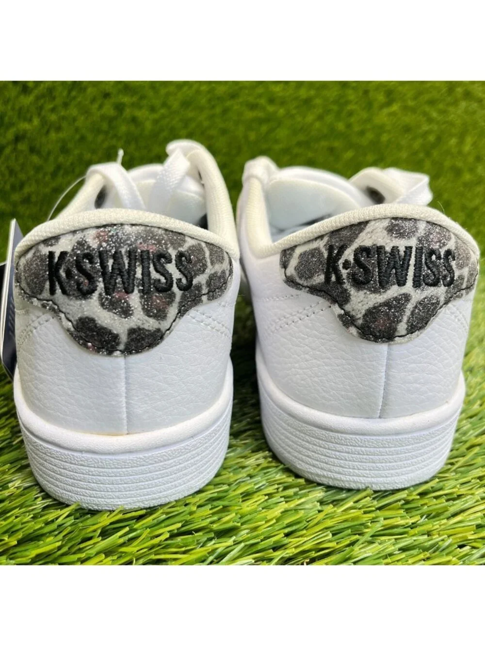 K-Swiss Court Pro II Leopard Womens Size 8 White Black Athletic Shoes Sneakers